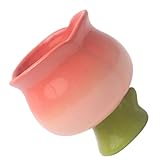 Ciieeo Eisbecher Kaffeetasse Schokoladentasse aus Keramik kreativer Blumenbecher Retro unregelmäßiger Tasse Tassen für Kaffee Tulpenbecher aus Keramik Keramikbecher