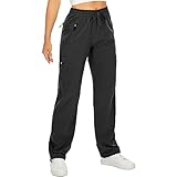 yeyity Wanderhose Damen Leichter Quick Dry Outdoorhose Atmungsaktiv Cargohose UV-Schutz Trekkinghose Funktionshose Jogginghose(6608,Black,S)