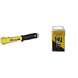 Stanley Hammertacker 6-PHT150 – Kraftvoller Schlagtacker mit robustem Stahlgehäuse und ergonomischem Handgriff & Klammern Typ G (8 mm, Klammern aus Flachdraht) 1000 Stück, 1-TRA705T