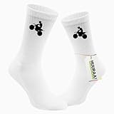 Huuraa Unisex Tennissocken Motocross Silhouette Geschenk Größe 42/46 White Motiv Sportsocken Motocross Präsent