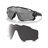 OAKLEY Original Jawbreaker Ersatzgläser für Damen + Bundle Tasche + Mikrofaserbeutel, Prizm Black Iridium, 31