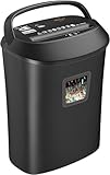 Aktenvernichter für Home Office, VidaTeco 14 Blatt Kreuzschnitt Papierschredder für Papier/Kreditkarten/CD, Reisswolf mit 25L Papierkorb und Jam Proof System, Tragbares Griffdesign, Schredder, Schwarz