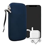 kwmobile Handytasche für Smartphones L - 6,5' - Neopren Handy Hülle Marineblau - Handy Tasche 16,5 x 8,9 cm Innenmaße