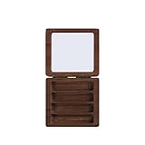 Pocket-Aquarellset 1 Stück Quadratischer Malkasten Aus Schwarzem Walnussholz Mit 0,5-ml-Palette, Halbe Näpfchen for Die Aufbewahrung Von Aquarell-Unterpaketen, Künstlerbedarf(Wooden Box Set)