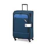 paklite Reisekoffer 4 Rollen, Weichschalen Rollkoffer groß, erweiterbar, DERBY, Stilvoller Trolley mit Dehnfalte, TSA Schloss, 77 cm, 102 - 115 Liter