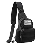 Jueachy Taktische Sling Bag Herren: Brusttasche Umhängetasche Klein Molle Militär Schultertasche Crossbody Bag Sporttasche Herren Damen für Outdoor Sport Camping Wandern Reisen Travel