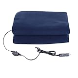 Generisch 12-Volt-Autodecke – 145 x 100 cm, beheizte Fleece-Heizdecke, faltbar, Temperatur einstellbar mit Controller | Tragbare warme Winterdecke für LKW, SUV, Van, Auto, Reisen, gemütlicher Komfort