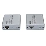 Tangxi HD Multimedia Schnittstellen Extender, 60 M HDMI über Cat 5e 6 RJ45 LAN Verlängerungsadapter, Kabelloser AV Sender Empfänger Unterstützt EDID, für Konferenz Heimkino