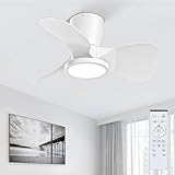 Ateroll Deckenventilator mit Beleuchtung, Ø61 cm, Dimmbar 3CCT (3000K-4000K-5000K), 1500 lm Deckenventilator mit Fernbedienung, 6 Geschwindigkeiten, Timer, Geeignet für Wohnzimmer, Schlafzimmer