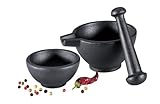 Zassenhaus Mörser-Set 3tlg. Gusseisen, schwarz, 11.5 x 12 x 8 cm, M076073