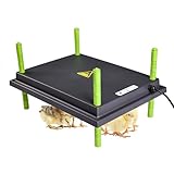 heninhill Wärmeplatte für Küken 25x30cm Heizplatte Wärmelampe Höhenverstellbar für Hühner Enten Geflügel Aufzucht (Schwarz)