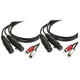 Abaodam 2st -linie Cinch-stecker Auf Dual-xlr-stecker-audiokabel Basskabel Cinch-kabel Cinch-konverter Pedale Für Bassgitarren Verbindungsdraht Basspedal Wagen Polyethylen Audio Kabel