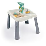 DOLU Weißer und grauer Sand und Wasser 3-in-1-Kreativitätstisch für Kinder ab 24 Monaten Gartenspielzeug Wassertisch Sand it Messy Spieltablett Aktivitätstisch Wasserspieltisch Sandkasten Sandtisch Wa