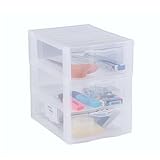 SUNDIS Orgamix, schubladenbox aus Kunststoff, 3 transparente Schubladen im Format A5, Höhe 25,5 cm, stapelbar, ideal zur Aufbewahrung von Kosmetika, Schmuck, Accessoires, Vorräten