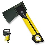 Xforst Beil X-CA2 - Kohlenstoffstahl Klinge & Glasfaserstiel - 23 cm - Handliche Axt Campingbeil mit Transportschutz - Für Garten, Survival & Outdoor.
