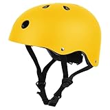 LeapBeast Skaterhelm Fahrradhelm, Belüftung | Sicherheit | leicht | Skateboarding Helm für Fahrrad Skateboard Scooter BMX Kind Erwachsene (Yellow, L)