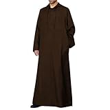 RUMAOZIA Muslimische Kleider Herren Muslim Kaftan Abaya Herren Dubai Robe Mittlerer Osten Ethnisch Kandoura Männer Gebetskleidung Saudi Stil Dishdasha Araber Thobe Islamische Arabische Kleidung