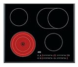 AEG Glaskeramikkochfeld autark 60cm / 4 Zonen mit Bräter- und Dreikreiskochzone für mehr Flexibilität / 14 Stufen / Facettenrahmen / Timer / DirectSlider-Bedienung / Kindersicherung / HRB64470FB