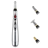 Elektronischer Akupunkturstift, Elektrisches Körpermassagegerät Meridian Energy (3 Köpfe 9 Vibrationsmodi) Meridian Energy Pen, Schmerztherapie Stift, Erleichterung Schmerz Werkzeuge