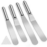 Piuluvor® Winkelpalette Torte 5er Set, Tortenmesser Edelstahl Tortenspachtel für Torten Zubehör Backen von Kuchen und zum Dekorieren von Kuchen (Silber)