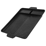 SOIMISS Non stick Bbq Backblech aus Lebensmittelechtem Material Rechteckige Grillplatte für Campingkocher Hitzebeständig und Rutschfest für Outdoor Grill und Hausgebrauch