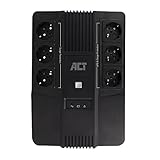 ACT Back-up USV Unterbrechungsfreie Stromversorgung Line Interactive, 600VA Batterie UPS Power Supply, (6 Schuko Ausgänge, Überspannungsschutz), AVR – AC2300