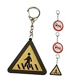 LRXIYODE 4 Stück Teiliges Verkehrsschild Schlüsselanhänger Dekorativer für Taschen und Schlüsselbund Stabile Verarbeitung Verboten zu Hupen und Fußgängerüberweg für Familie und Freunde