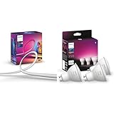 Philips Hue Play Gradient Lightstrip TV 65 Zoll 1100lm, Surround-Beleuchtung & White & Color Ambiance GU10 LED Spots 3-er Pack (350 lm)