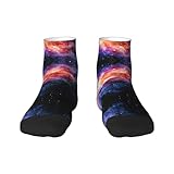 Vielseitige Sportsocken mit ukrainischem Stickerei-Stil, Rosenmuster, für Freizeit- und Sportkleidung, tolle Passform für Fußgrößen 36–45, Galaxie im Universum, One size