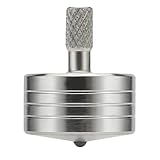 Mini Metall kreisel, Kill Time, reduziert Stress, ADHS Spielzeug, perfekte Balance, präzise CNC gefräst aus einem massiven Block aus 304 Edelstahl (Silber Stil 4)