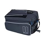 Basil Sport Design Gepäckträgertasche – wasserdichte Fahrradtasche für Gepäckträger – Fahrrad-Gepäcktasche mit Schultergurt – sportliche Fahrradtasche – One Size – 7–15 L – 31×17×14 cm – Grau