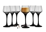 Glasmark Krosno Schnapsgläser 6er Set 75 ML Gläser Set Für Schnaps Vodka Glas Shots Likör Schnapsglas Shotgläser Likörgläser Geschenkset Wodka Midnight 6 x 75 ML