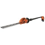 BLACK+DECKER Teleskop Heckenschere Akku Hochentaster Heckenschere elektrisch (18V 2,0Ah Li-Ion, 43 cm Schwertlänge, 12 mm Schnittbreite, 3,5 m Reichweite um 180° Verstellbarer Kopf) GTC1843L20