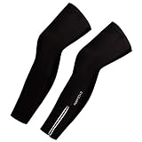 CYCEARTH Beinstulpen für Herren und Damen, für Mountainbike, Fahrrad-Leggings, Beinstulpen, Sport-Strumpfhosen, sonnenfest, schwarz, Large