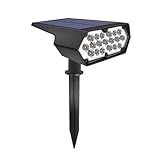 Solar Lawn Spotlight, Outdoor Solar Landscape Light mit 2835 * 19pcs Perlen, IP65 -Wandleuchten für Terrasse, Innenhöfe, Villen (Weiß und warmes Weiß)