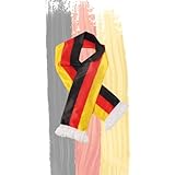 Fanschal mit Deutschland Flagge - 14 cm langes Sportfanprodukt - Deutschland Fanartikel für die EM 2024 - Fan Accessoires anfeuern der Nationalmannschaft, Farbe:deutschland-Farben