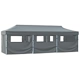 Faltzelt Partyzelt Pop-Up mit 8 Seitenwänden 3x9 m Anthrazit, Xichuzi Pavillon, Faltpavillon, Canopy, Gartenpavillon, Rennzelt, Partyzelt, Arbeitszelt, Canopy Tent - 44982