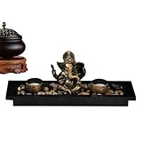 Ganesha Teelichthalter, Ganesha-Tischdekoration, Zen-Räucherkegel, religiöser Teelichthalter, Ständer, dekorative Ganesha-Statue, Räuchergefäß, dekoratives Steintablett für Zuhause
