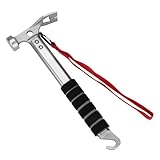 Bosiyrggrl Aluminium-Campinghammer, Funktions-Zeltheringhammer mit Abzieher, Leichter Zelthammer für Camping, Wandern