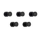 BGL Matt Schwarze Handtuchhaken - Set mit 5 Stück | Rostfreie Metall-Wandhaken für Bad & Küche | Selbstklebend oder zur Wandmontage