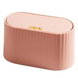 Tiny Abfallbehälter - Compact Countartop Mülleimer, süßer Zimmermüllhalter | 8.86x4.41x4.92in tragbarer Push Deckel Pp Mülleimer, kleinar Badezimmerkorb, Schlafzimmertisch