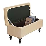 Samtbezug für Polsterhocker, rechteckig, Schonbezug für Klappbank und Fußstütze, Hocker (Beige, Medium), stilvoller und langlebiger Schutz für Heimdekoration