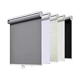 AOSKY Rollos Verdunkelnd ohne Kordel für Fenster & Türen mit Federsystem - UV-Schutz Rolladen Raumverdunkelung für Zuhause & Büro (60cm B x 180cm H, Grau)