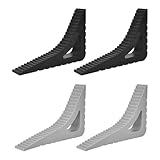 Luxvara 4 Stück Türkeil, Fensterstopper, Türstopper Boden, Gummi Türstopper Rutschfest, Keile Rutschfest Kratzfrei, Klinke Türklinkenpuffer für Badezimmer Küche Kinderzimmer, Grau und Schwarz