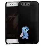 Silikon Hülle kompatibel mit Huawei P10 Case schwarz Handyhülle Lilo & Stitch Fanartikel Disney