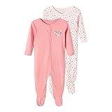 NAME IT Baby - Mädchen Nbfnightsuit 2p W/F Rosette Flower Noos Schlafanzug, Rosa, 86 EU