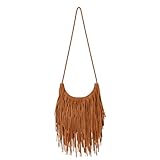 Syrads Hobo Taschen für Frauen Umhängetasche Umhängetasche Damen Quaste Hobo und Schulter Handtaschen,Braun