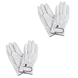 Housoutil 2 Paar feuerfeste Handschuhe Lederhandschuhe work gloves Baumwoll-Handschuhe oven glove Stockschweißhandschuhe Handschuhe für die Arbeit Arbeitshandschuhe verstellbare Handschuhe