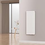 [neu.haus] Flachheizkörper Nore Designheizkörper Heizung Paneelheizkörper Raumheizkörper Mittelanschluss Doppellagig Vertikal für Wohn-und Schlafzimmer Küche Bad 120x45cm Weiß 1140W
