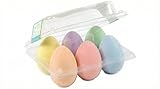 Ameisenkeks® 6er Set bunte Straßenmalkreide in Eierform – Ungiftige Malkreide für Kinder – Ideal für Ostern, Frühling & Draußen-Spielspaß – Ø 4,5 x 6,5 cm, 6 Farben